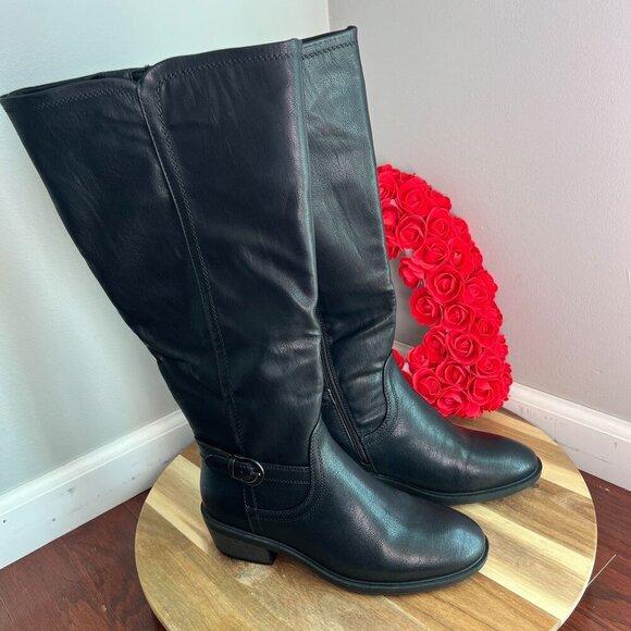 Baretraps Womens NENA Riding Tall Boot 7.5 WIDE - WIDE CALF in Black - Picture 1 of 11